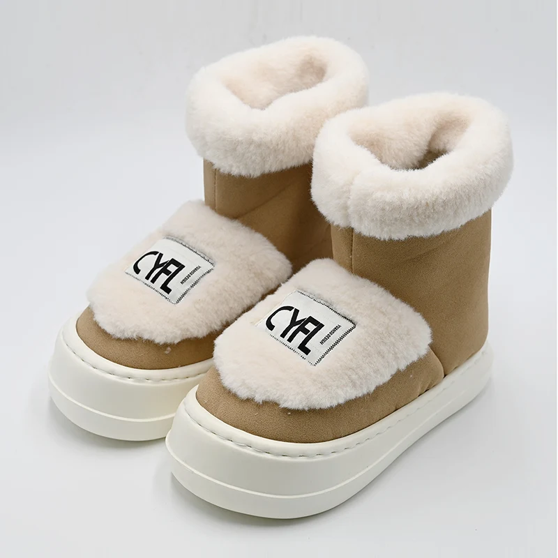 Botas de neve de topo alto de boca peluda