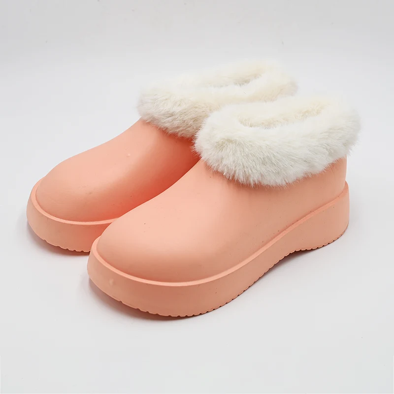 Botas de neve de colarinho de pele